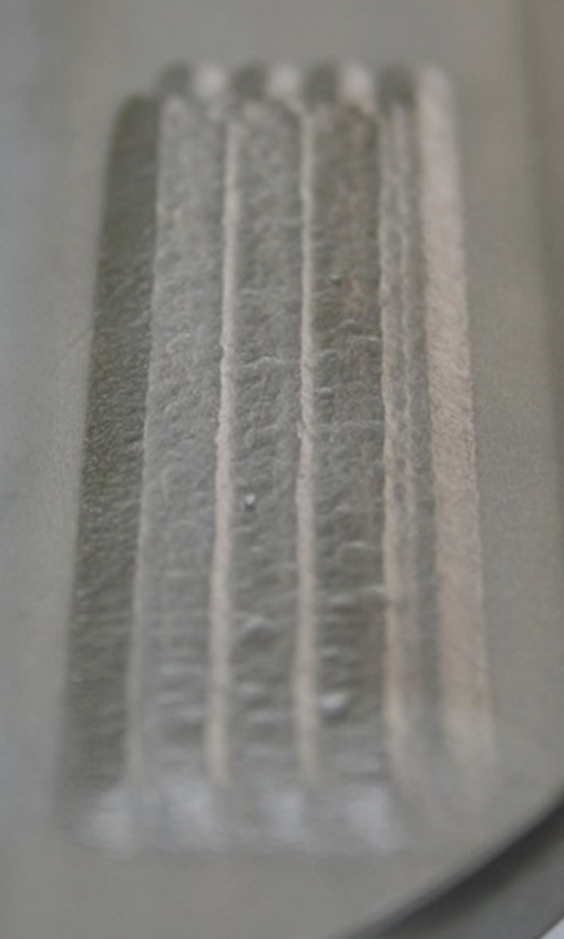 Laser Assisted Cold Spray, LACS.
Coating Tungsten, W, surface view.