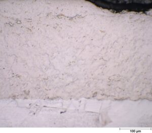 Laser Assisted Cold Spray, LACS.
Coating Tungsten, W, cross section.